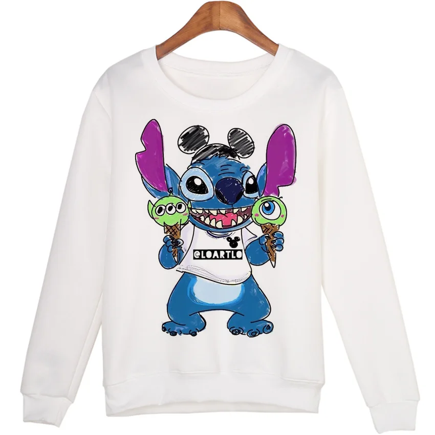  Winter Students Cartoon Stitch Moleton Hoodies Tops Harajuku Sweatshirt Women Sudaderas Mujer 2015 