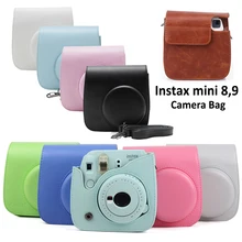 Для камеры Fujifilm Instax Mini 8 Mini 9 из искусственной кожи цветной чехол для камеры Instax Mini с ремешком на плечо прозрачный чехол с кристаллами