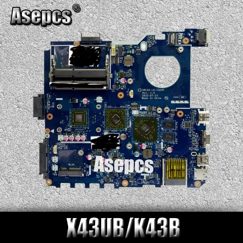 Akemy PBL50 LA-7321P REV: 1A материнская плата для ноутбука For Asus X43B K43B K43BR K43BY X43 K43 тест