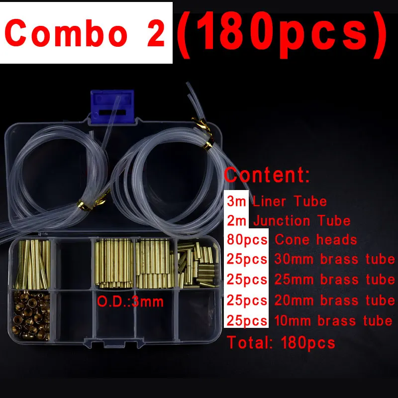 Wifreo трубка для завязывания мушек комбинированная система набор 3 мм латунная трубка+ конусы+ подводка+ соединительная трубка лососевая сталь материал для завязывания мушек - Цвет: Combo 2