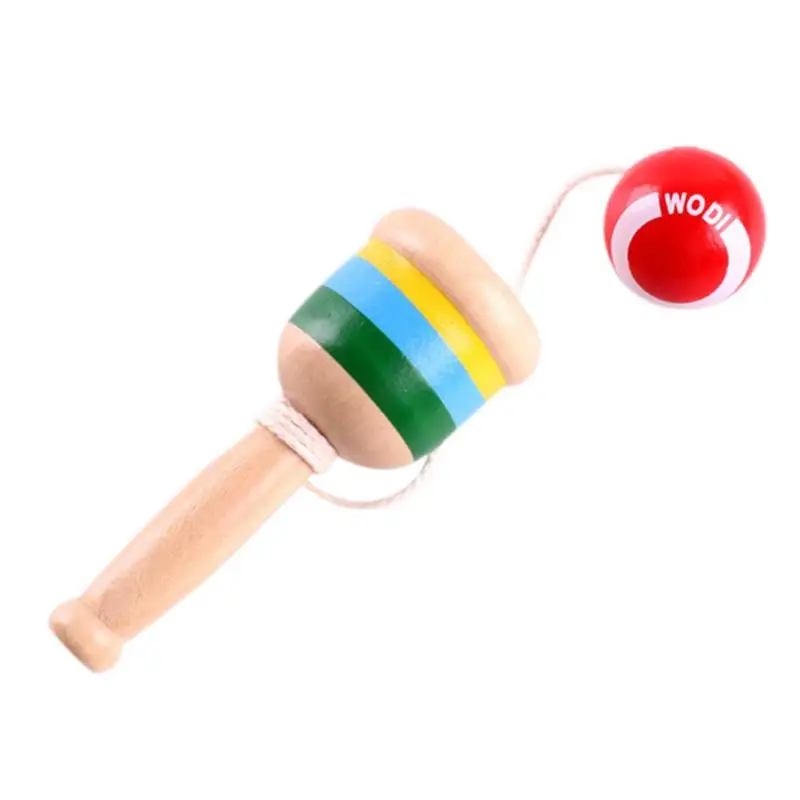

1pcs Colored Children Oyuncak Ball Sticker Interaction Educational Hand Eye Coordination Game Ball Wooden Skilled Cup fun toys