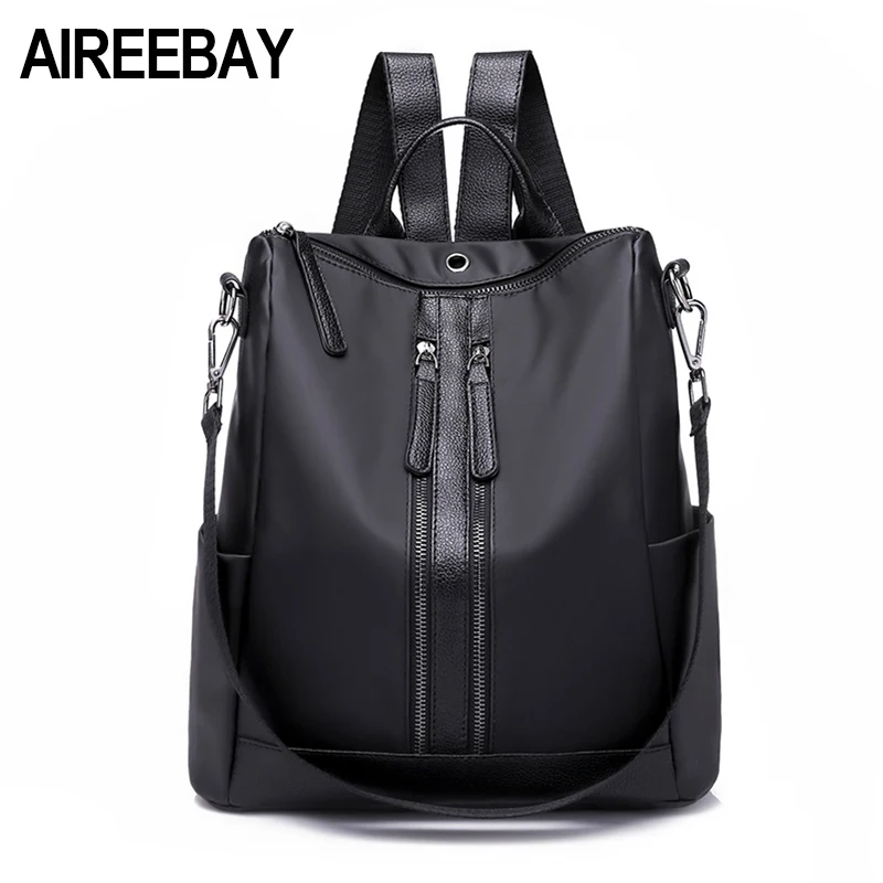 AIREEBAY أزياء النساء على ظهره للماء النايلون على ظهره سيدة الظهر الإناث عارضة السفر حقيبة الوظائف فتاة الحقائب المدرسية AIREEBAY أزياء النساء على ظهره للماء النايلون على ظهره سيدة الظهر الإناث عارضة السفر حقيبة الوظائف فتاة الحقائب المدرسية