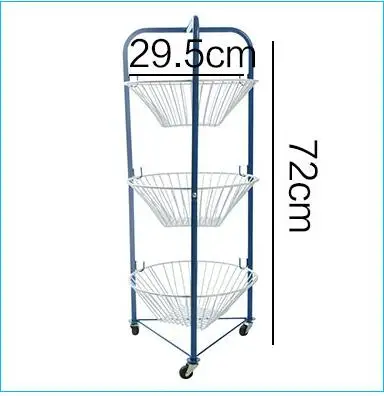 Simple kitchen 3 layer receive shelf. Removable shelves with sliding vegetables. Wrought iron tripod