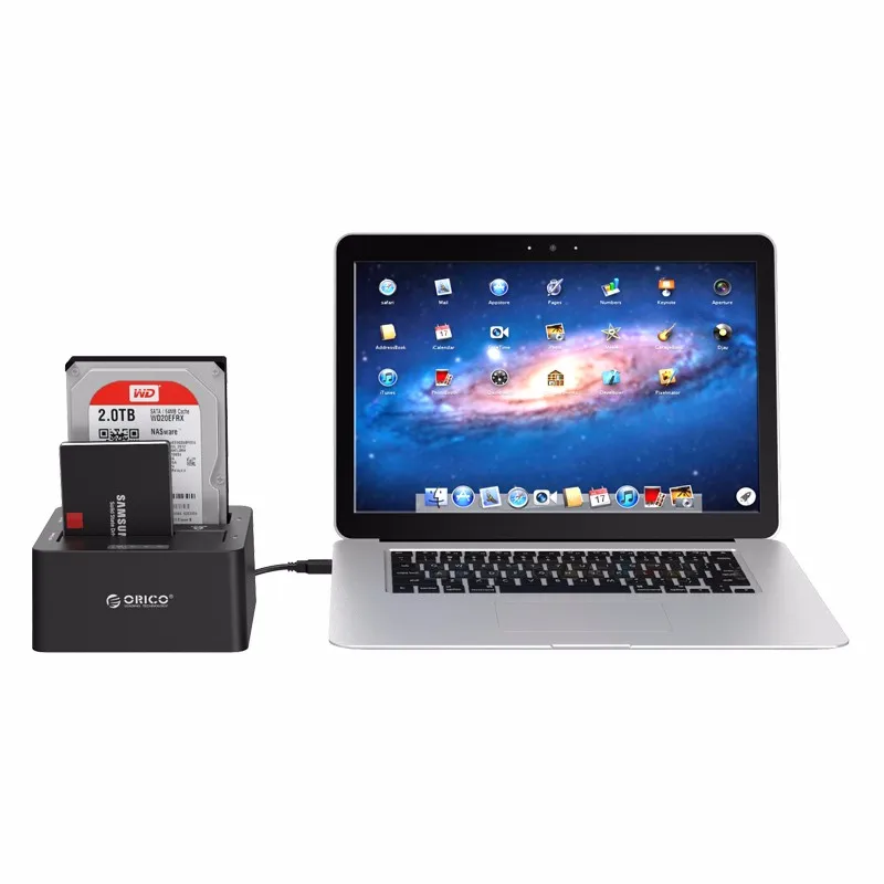 ORICO 6629US3-C 2 Bay SATA to USB3.0 External Hard Drive Docking Station for 2.5/3.5HDD with Duplicator/Clone Function-Black internal hard disk case to make external