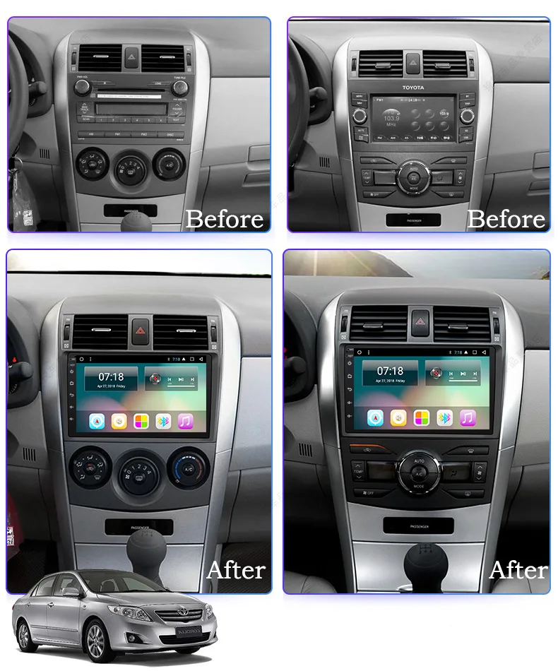 Clearance 9" RAM 2G ROM 32G Android 8.1 Car DVD For Toyota Corolla 2007 2008 2009 2010 2011 2012 2013 Car Radio  with GPS Navigation 7