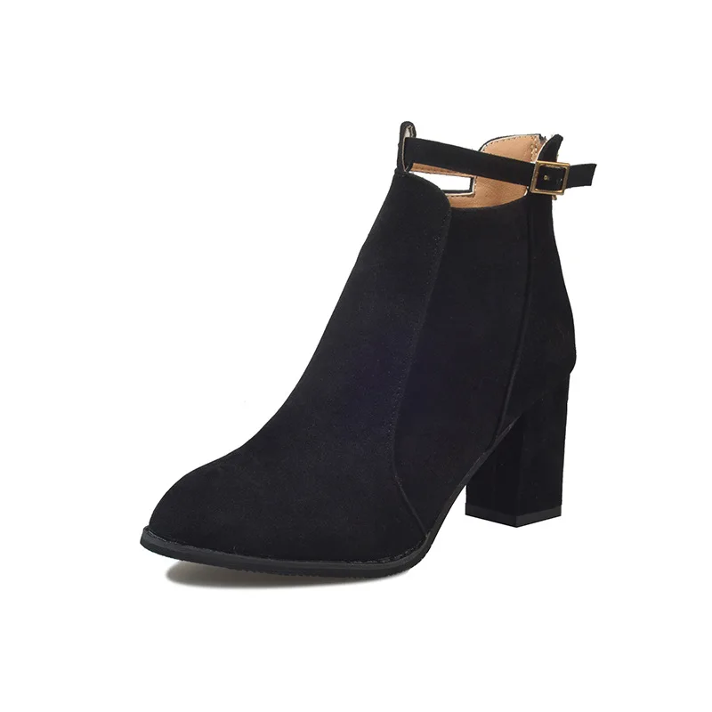 

Jrnnorv Women Boots High Heels Ankle Boots Fashion 2018 Autumn Chunky Heel Ladies Short Boots Shoes Female Khaki Shoes