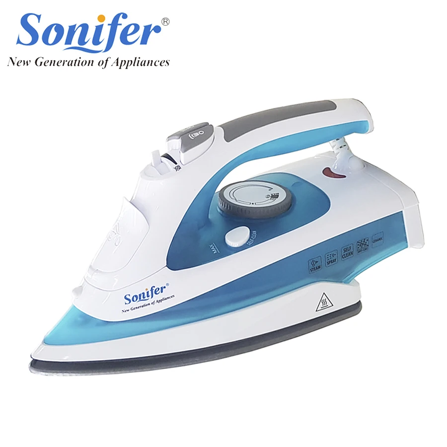 

2200W High quality Electric Steam Iron For Clothes Multifunction Adjustable Ceramic soleplate iron for ironing Sonifer