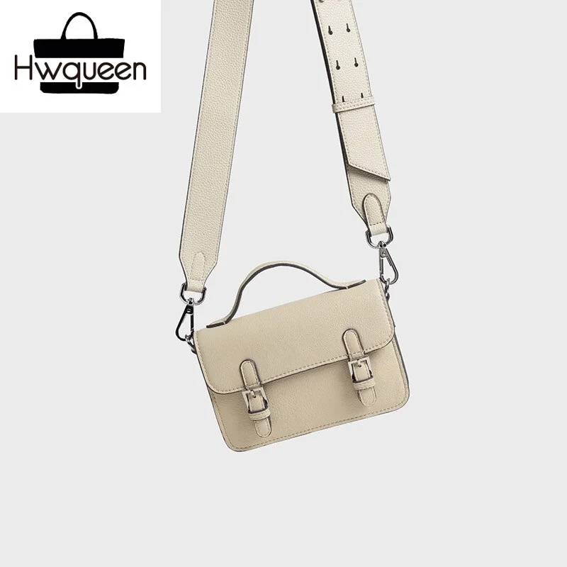 

Korean Style Genuine Leather Mini Size Lady Phone Clutch Purse Wide Belt Strap Cowskin Female Shoulder Bag Women's Small Handbag