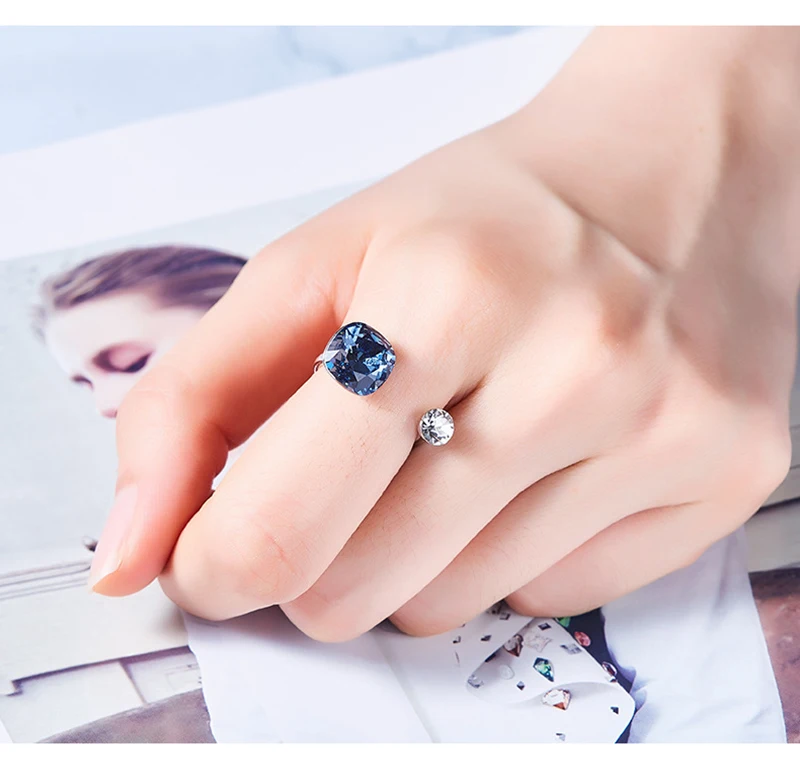 Новые модные открытые кольца MALANDA с настоящим кристаллом, кольца swarovski для женщин, Элегантные кольца для свадебной вечеринки, аксессуары, подарок для девочек