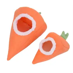 2Size Carrot Shaped Hamster Bed Funny Small Pet Nest  Soft Mouse House Small Pet Sleeping Bag Sofa Cushion Supplies