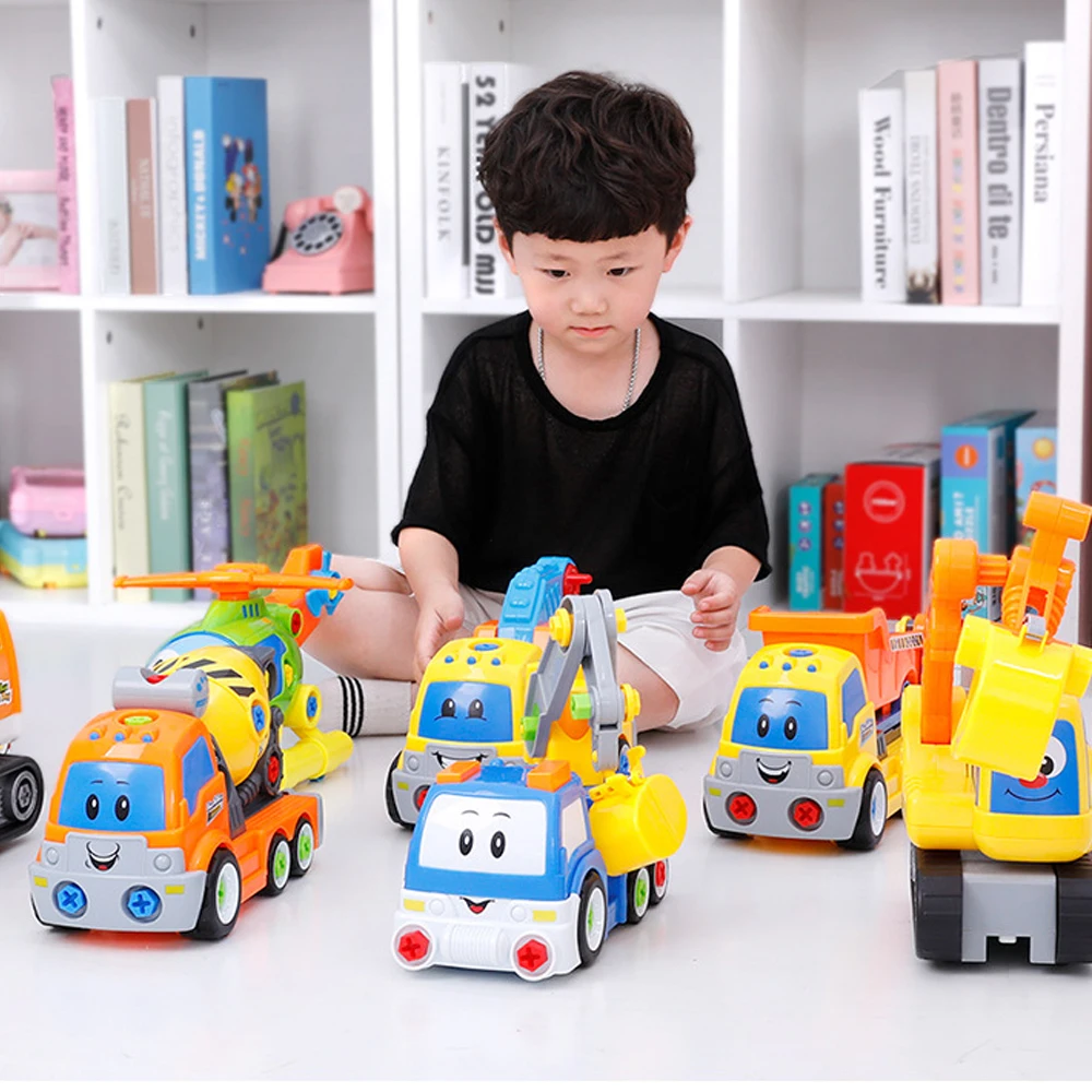 DIY Demontage Montage Auto Modell Bausteine Spielzeug Frühe Pädagogische für Kinder Kids Bau Fahrzeug Dicast Modell