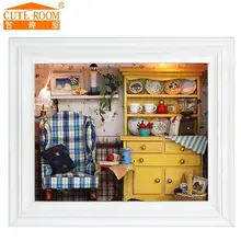 Распродажа, новое украшение для дома, поделки, кукольный дом, деревянные домики, миниатюрный кукольный домик, мебельный набор, для комнаты, светодиодные фонари, фоторамка