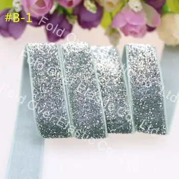 

Free DHL!!! 2 colors 5/8 '' 16mm frosted glitter elastic for hair tie, 150yards/color, 300yards in total