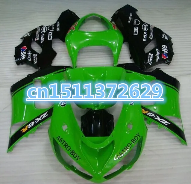 

Bo Fairing kit for KAWASAKI Ninja ZX6R 636 05 06 ZX 6R 2005 2006 zx6r 05 06 Green black Fairings set