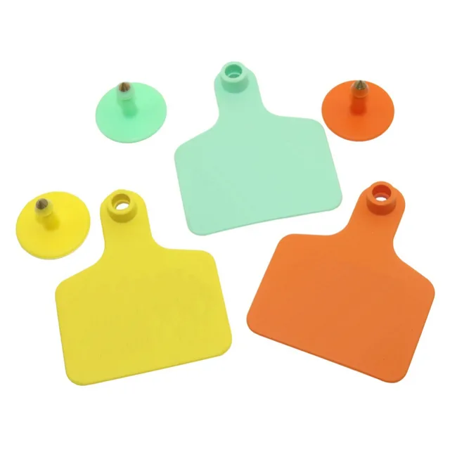 100 Pcs Animal identification ear tag No word calf ear tag Apply to pig Cattle sheep Farm animal feeding tools 75mm x 60mm 4