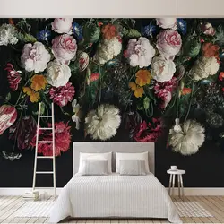 Пользовательские фото обои 3D Европейский стиль цветок розы в стиле ретро настенная ткань Brdroom фон настенный домашний Декор 3D настенная
