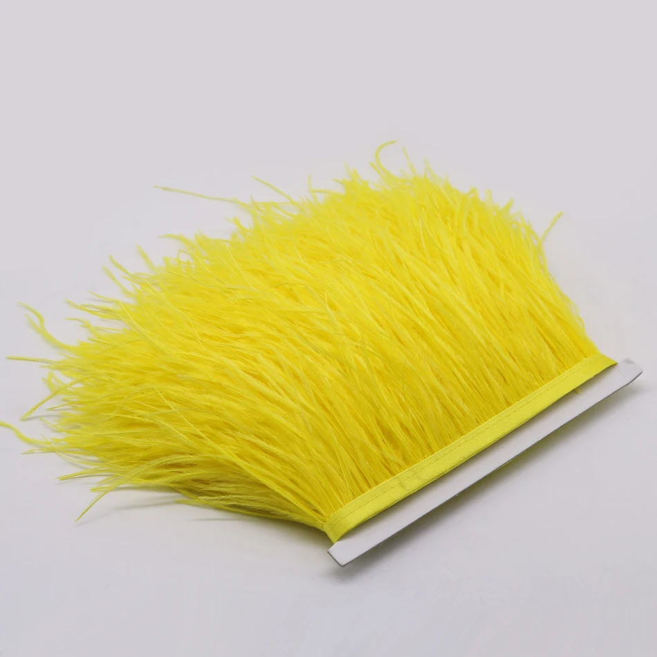 9 yellow ostrich feather fringe 3