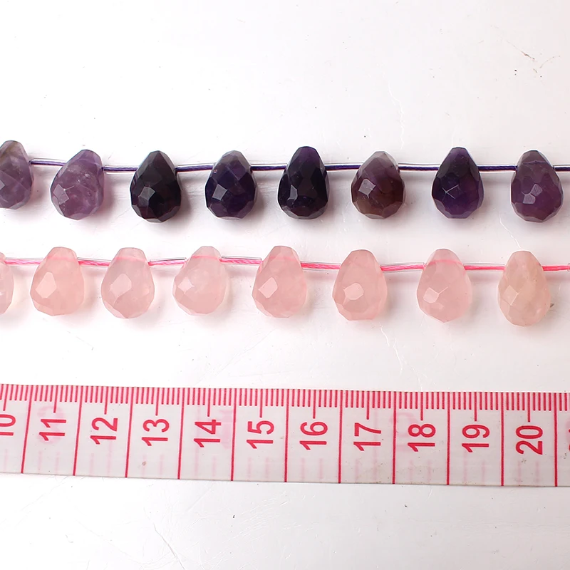 Billige Volle Strang Faceted Natur Amethys t Rose Strawbeey Lapis Lazuli Quarz Kristall Teardrop Perlen 10x15mm Lose 5A schmuck Perle