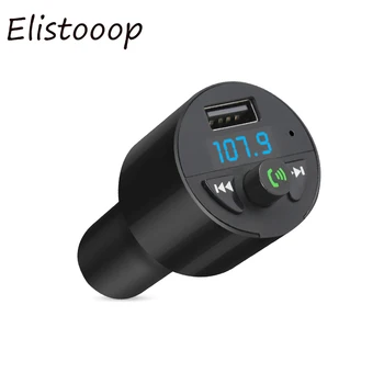 

Elistooop Bluetooth Car Kit FM Transmitter MP3 Player USB 2.5A Quick Charger Voltage Display Micro SD TF Music Playing