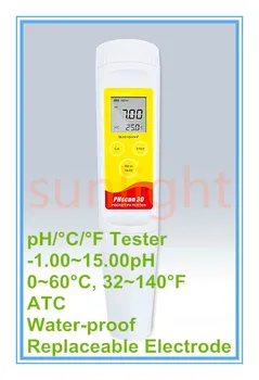 

High Accuracy pH and Temperature 2 in 1 Meter with Round Glass Blub Electrode