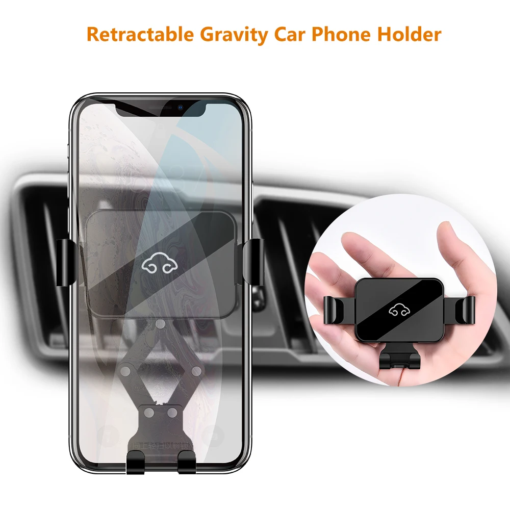 

Automatic Gravity Car Phone Holder In Car Universal Retractable Mini Air Vent Mount Stand Mobile Phone Holder Smartphone