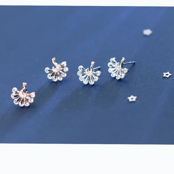 

MloveAcc Real 100% 925 Sterling Silver Peacock Stud Earrings with Clear CZ for Women Girls Sterling Silver Earrings