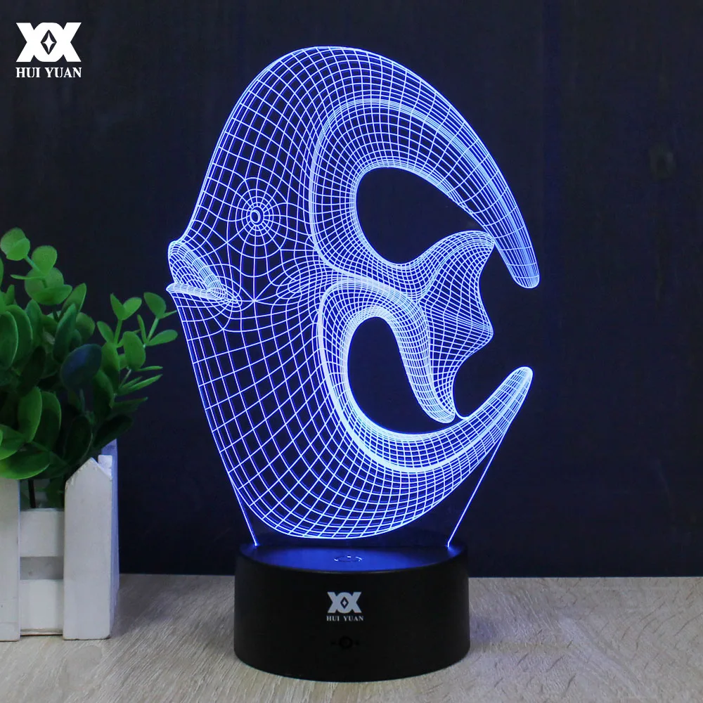 

Strange Sea Fish 3D Lamp LED Remote Control Night Light USB 7 Colors Changing Decorative Table Lamp Child's Gift HUI YUAN Brand