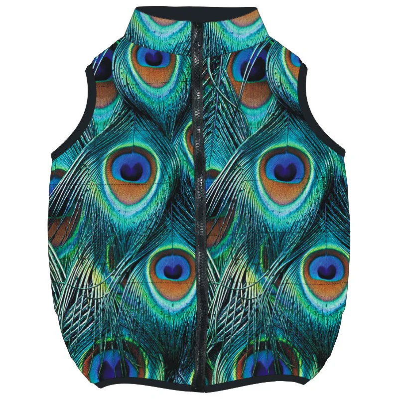 Girl vest Winter Children Vest peacock feather Print Pattern Baby Girls ...