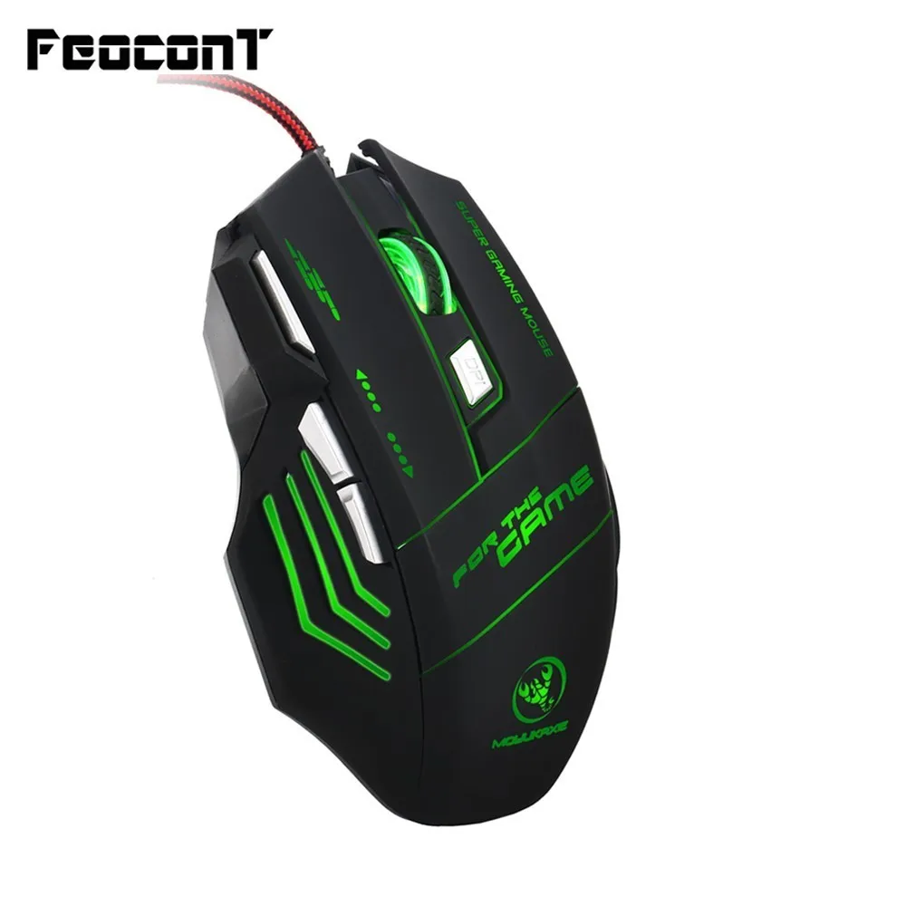 

Wired Gaming Mouse Opto-electronic 7 Buttons USB Game Mice 5500DPI Adjustable For Computer Games Desktop Laptop Notebook PC