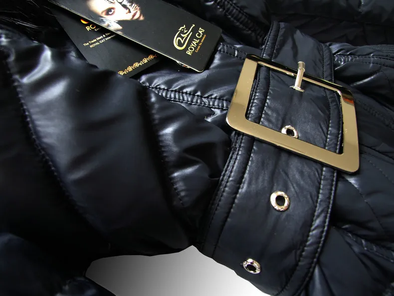 Winter Women Jackets Long Padded White Down Coat Parkas Adjustable Waist Winter Coats Hooded Luxury Fur Collar Jacket Thick Parka CH729 (19)