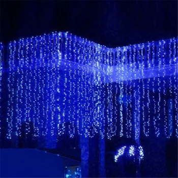 

New Year 3M x 3M 300 Led christmas lights outdoor decoration fairy wedding curtain string luces de navidad luci di natale white