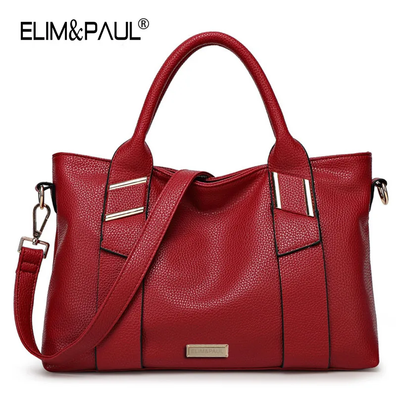 ELIM&PAUL Designer Women Handbag Female PU Leather Bags Handbags Ladies