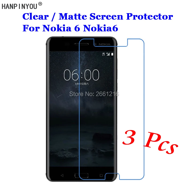 

3 Pcs/Lot For Nokia 6 2017 Nokia6 5.5" New HD Clear / Anti-Glare Matte Front Screen Protector Touch Film Protection Skin