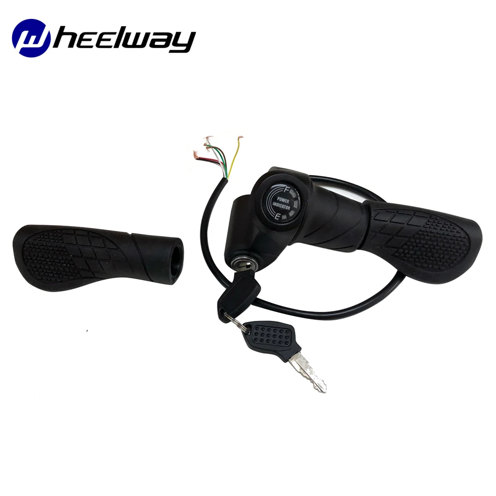 

RoHS Wuxing 112DXS+HT375 Half Wrist Throttle Grip Handle Power Indicator Lock Key Universal Electric Scooter Twist Throttle Grip