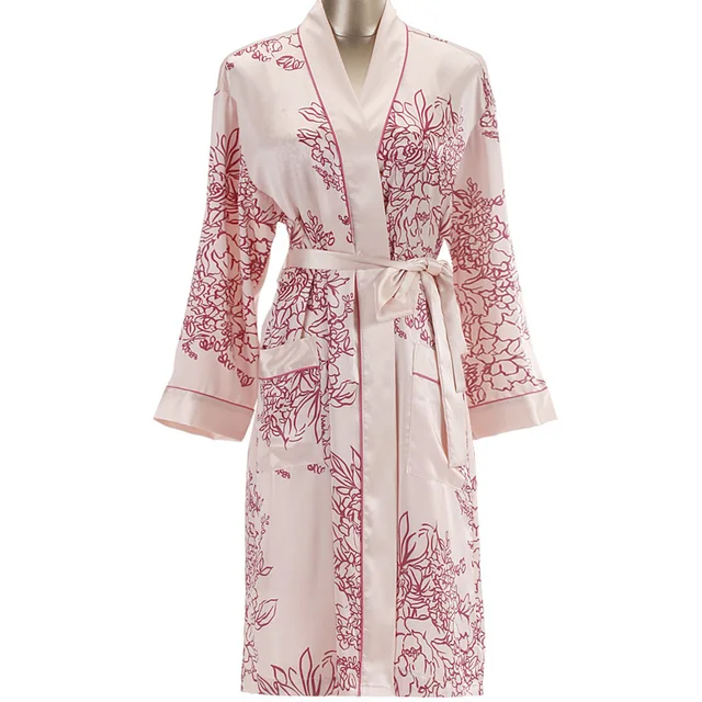 Ladies Nightwear Porcelain Rose Dressing Gown Ladies Nightwear
