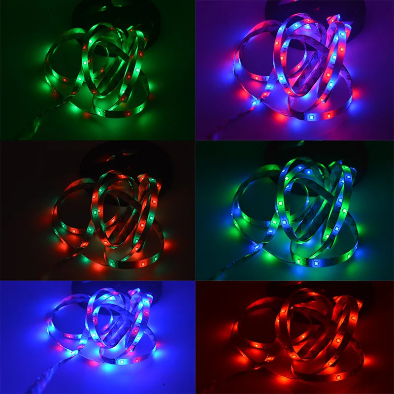 Гибкая светодиодная лента SMD2835 RGB 5 м 10 шнур с лампочками 15 20 Светодиодная IP65