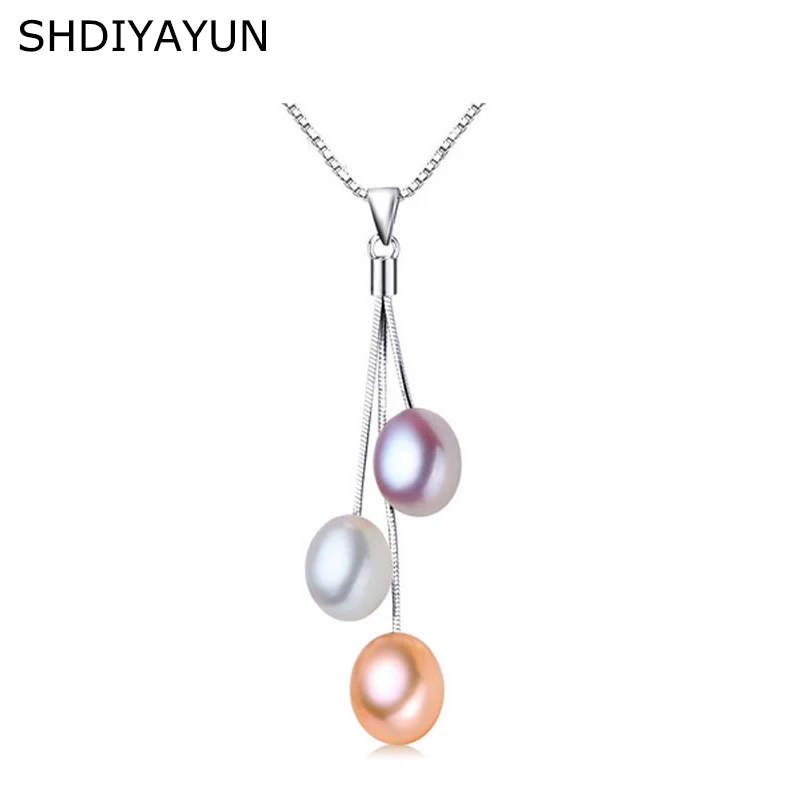 

SHDIYAYUN 2019 прекрасное жемчужное ожерелье жемчужные ювелирные изделия Разноцветные кисточки натуральный жемчуг кулон 925 Стерлинговое серебро ювелирные изделия для женщин