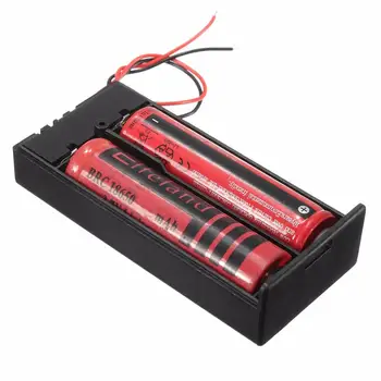 

Universal Black Battery Storage Case 3.7V 2x18650 Batteries Holder Box Container With ON/OFF Switch