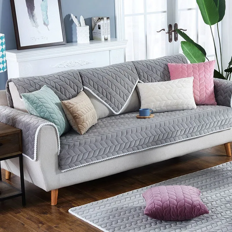 Plush Sofa Covers Cushion Couch Cover Europe Style Corner Plush Sofa Covers Cushion Couch Cover