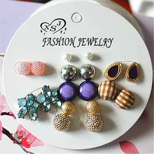 Дизайн модные женские туфли ювелирные изделия оптом для девочек вечерние жемчуг красивые серьги-гвоздики смешивания 9 пар/компл. серьги