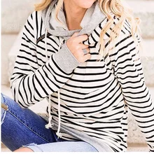 2016 Autumn and Winter Clothes Hoodies Long Sleeve Sweatshirts Striped Hoodie Women Crop Costum Tracksuit Women
