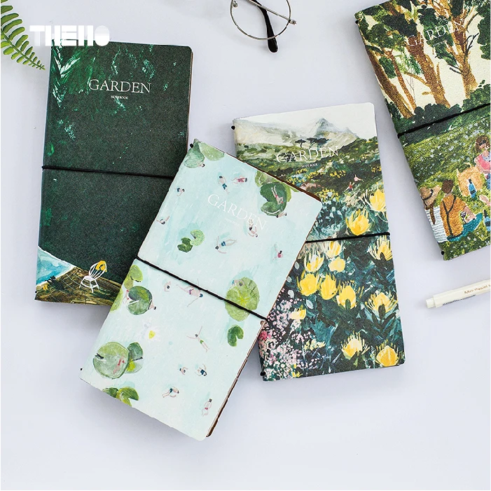 

Planner Notebooks PU Leather Cover Vintage Prints Schedule Books Stationery 60 Pages Week Plan + 60 Pages Checker Book EMO-48K