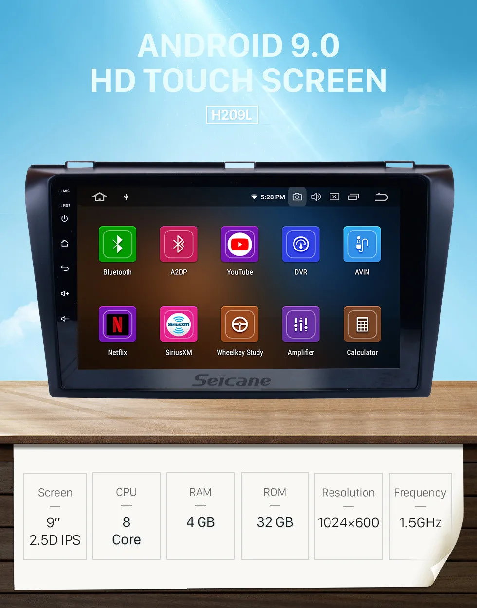 Top Seicane Car Multimedia player 1 Din For 2004 2005 2006 2007 2008 2009 Mazda 3 9 inch Android 9.0 8-Core 4GB RAM GPS Navigation 0