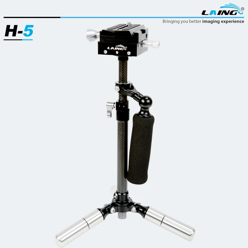 

LAING H5 Mini Carbon Fiber Handheld Stabilizer with 6.17lb/2.8kg Loading Capacity for DSLR Cameras Compact Cameras DVs with Bag