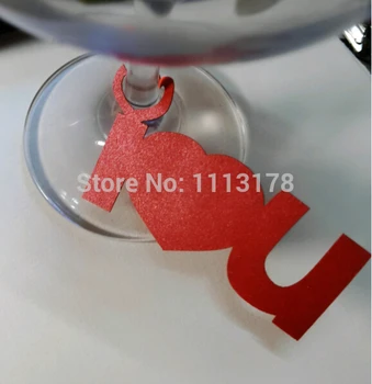 

personalized design only for you wedding party escort cards I love you wine glass ring place cards name seat cardspc001