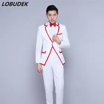 

Men's Suit Formal Performance Costume Male Host stage show Slim Suit Singer Chorus costumes Bar Star fashion slim Blazers suits