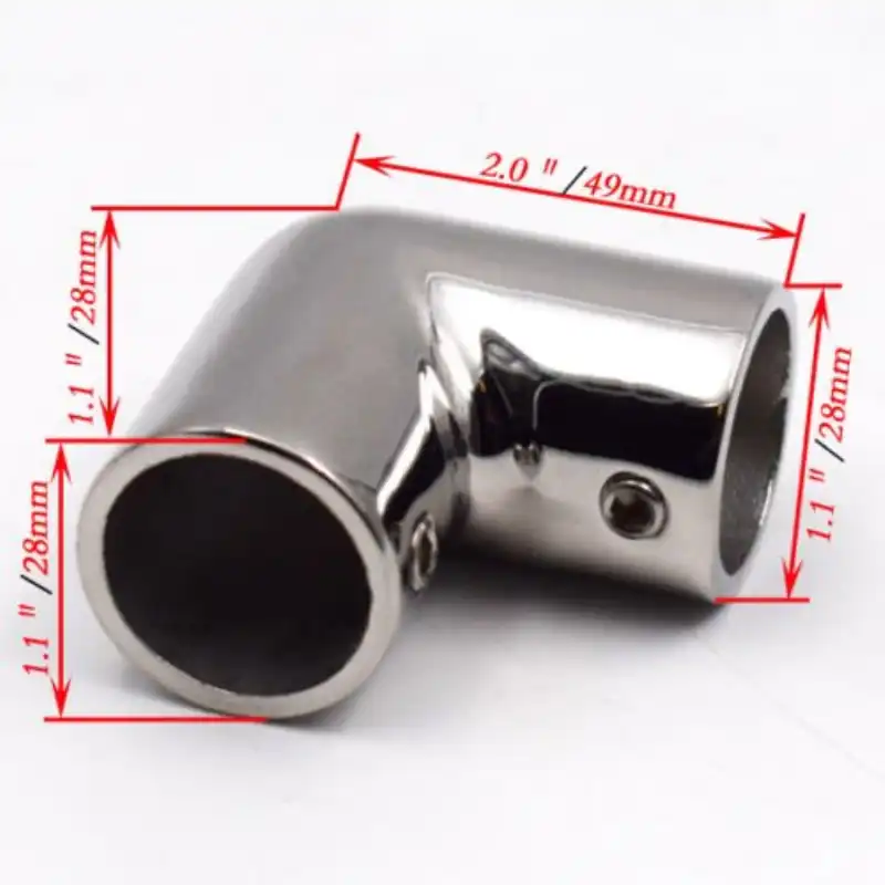 316 Stainless Steel Marine Boat Yacht Hand Rail Fitting 90 Degree Elbow 22-30mm