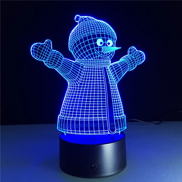 

Christmas Snowman 3D Lamp Acrylic Night Light for Kids Room USB or AA Battery Charge Table Lamp Home Decor Luminaria Lampe LED
