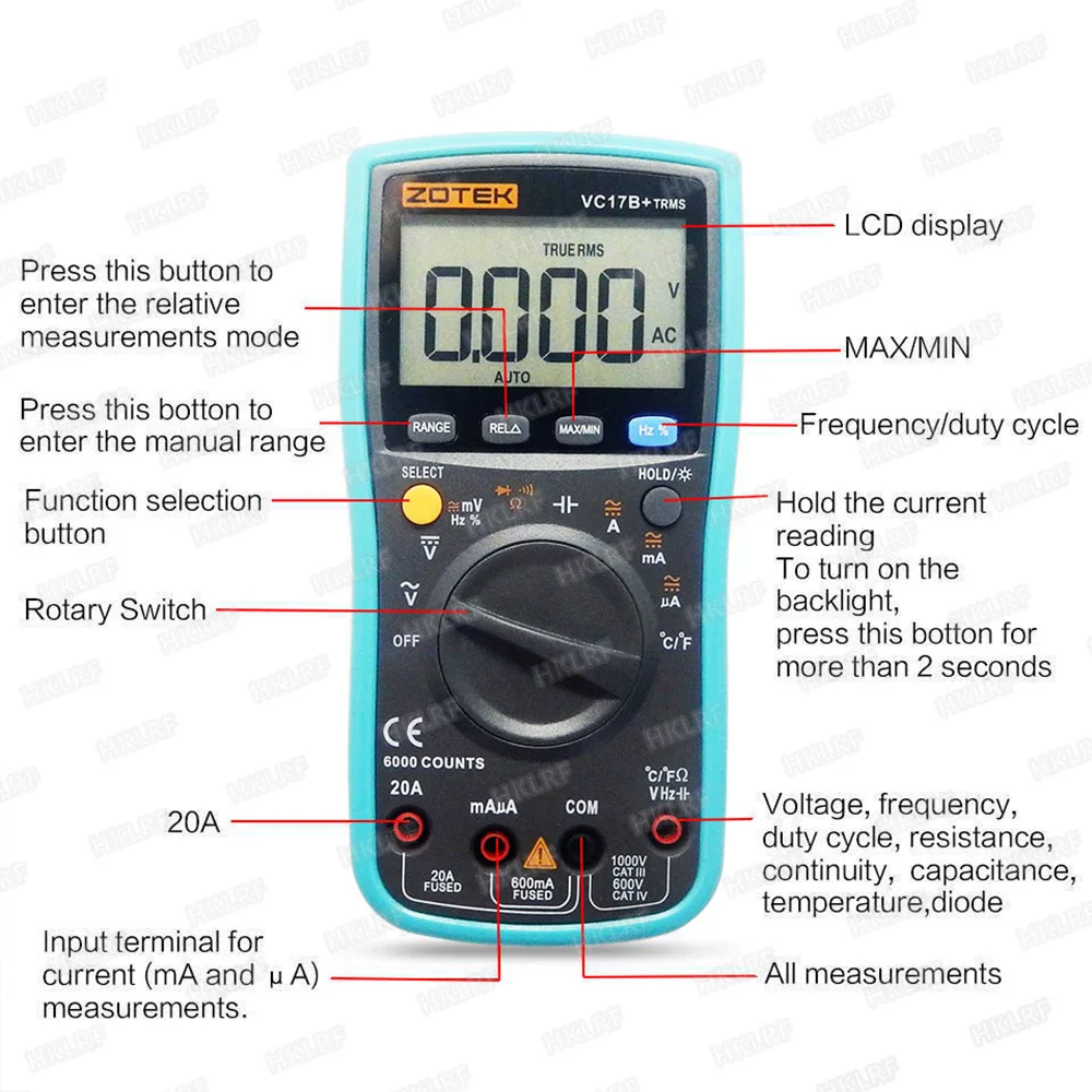 multimeter lcd display free sample