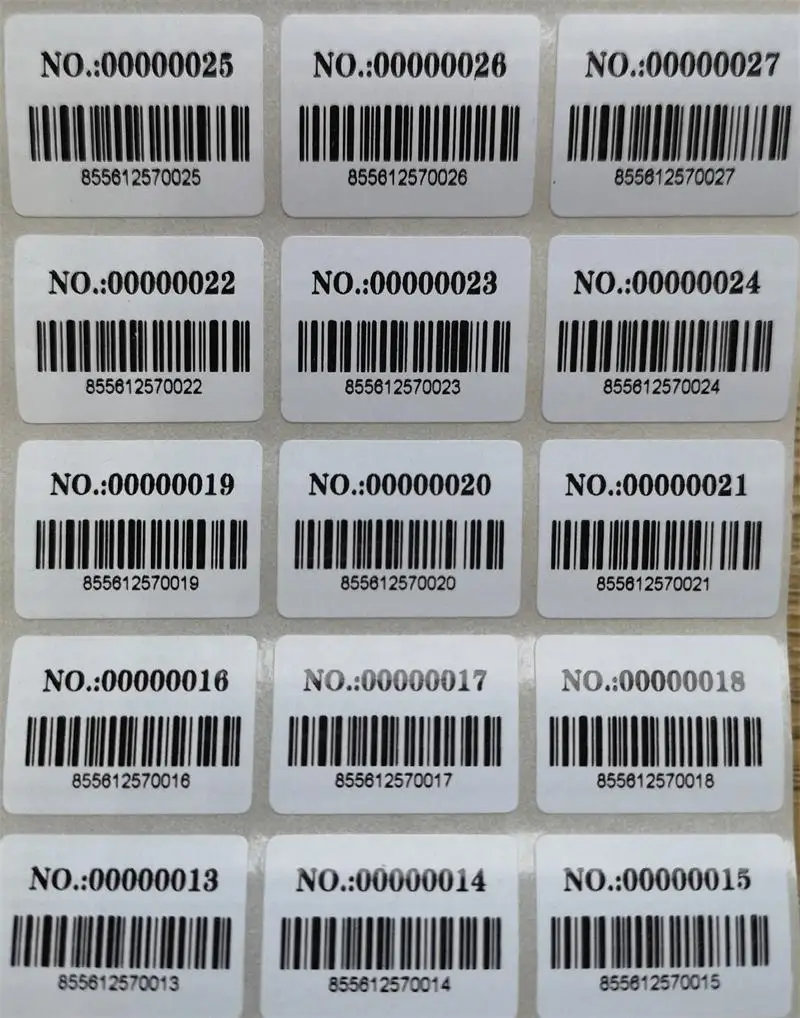 

1000pcs Labels 30x20mm running number Consecutive Number Serial Numbers with Barcode Inventory Stickers/Adhesive paper sticker